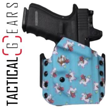 BLACK TRIDENT® "RAVEN" G19 FAST OWB HOLSTER RECHTSHÄNDIG DEADPOOL & UNICORNS